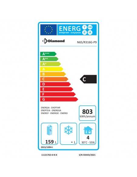 Tavolo refrigerato - Cassetti n.3 x GN1/2 + GN1/3 - cm 160 x 60 x 64.5/70.5 h