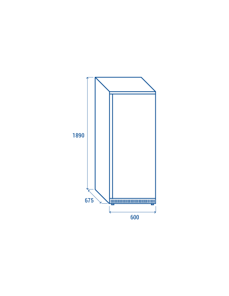 Refrigerator cabinet - Capacity 400 L. - cm 60 x 67.5 x 189h
