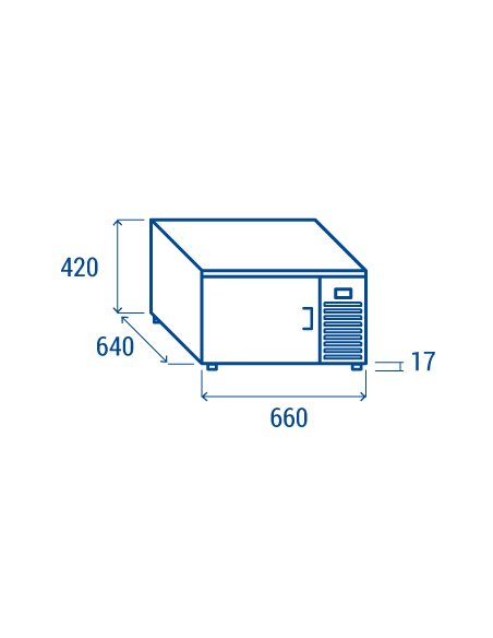 Enfriador rápido 3 bandejas GN 2/3 - Cm 76 x 72.5 x 85 h