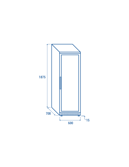 Refrigerator cabinet -  Capacity 400 lt - cm 60 x 69.5 x 187.9 h