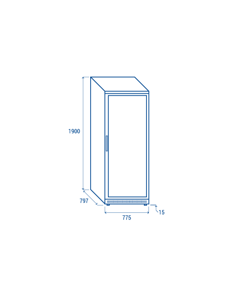 Refrigerator- Capacity 600 lt - cm 77.5 x 76.3 x 190h