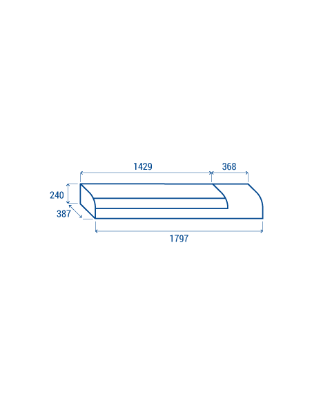 Vetrina per sushi con piano liscio - Temperatura 0 +5 °C - Cm 179.7