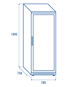 Refrigerated cabinet - Capacity Lt. 600 - cm 78 x 75.8 x... 2