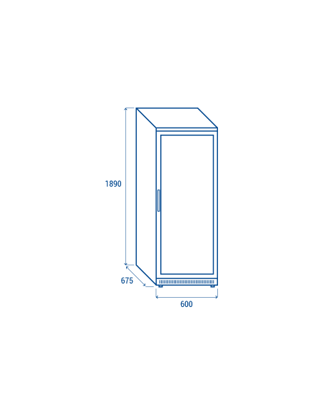 Refrigerated cabinet - Capacity Lt. 400 - cm 60 x 67.5 x 189h