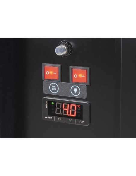 Vetrina refrigerata - Nera - Statica - Porte scorrevoli - Capacità 342 Lt. - Temp. +2°/+6°C - cm 120 x 78 x 138h