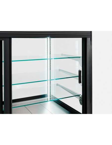 Refrigerated display case - Black - Static - Sliding doors - Capacity 342 Lt- Temperature +2°/+6°C - cm 120 x 78 x 138h