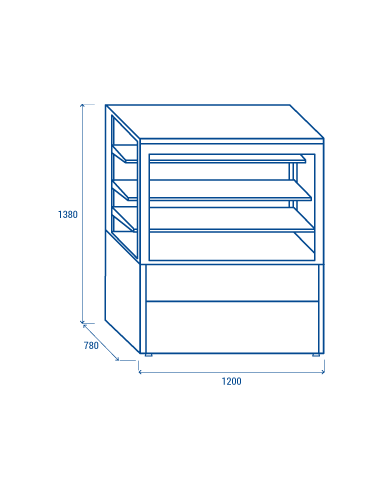 Refrigerated display case - Black - Static -...