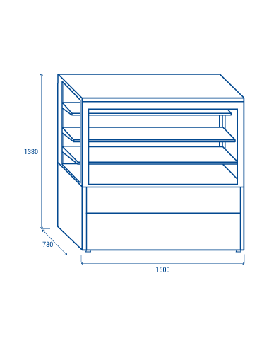 Refrigerated display case - Black - Static -...