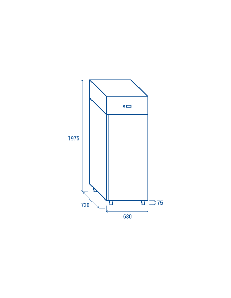 Refrigeration cabinet Positive temperature -2°/ +8°C - Capacity Lt 235 - cm 68 x 73 x 197.5 h