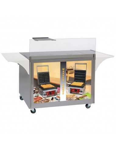 Waffle Machine Mobile - Wheels - cm 100 x 60 x 82.5 h