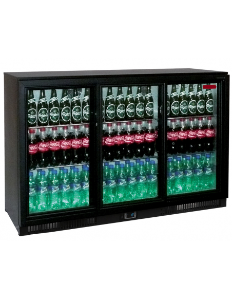 Retrobanco - N.3 porte vetro - Capacità 300 lt - cm 135 x 51.5 x 87h