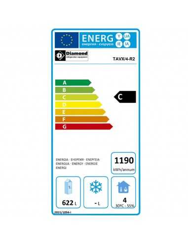Tavolo refrigerato - N.4 porte vetro - cm 267.5...