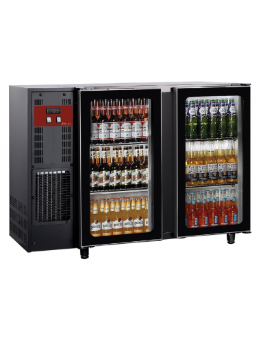 Tavolo refrigerato - N.2 porte vetro - cm 145.5 x 56.5 x 89/90.5h