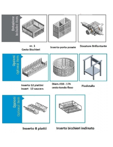 Lavabicchieri - Cesto quadro cm 40 x 40 - cm...