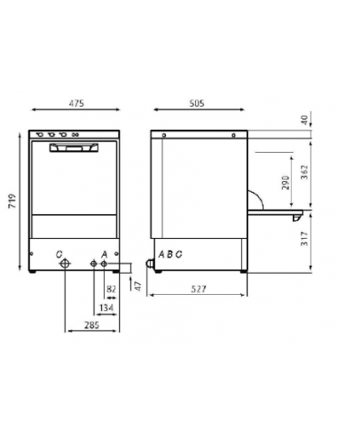 Lavabicchieri - Basket cm 40 x 40 - cm 47.5 x...