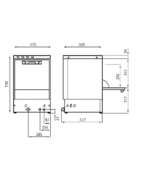 Lavabicchieri - Cesta cm 40 x 40 - cm 47.5 x 50.5 x 71.9h