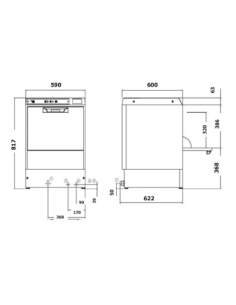 Lavabicchieri - Cesto quadro 50 x 50 cm - cm 59 x 60 x 81.4h 2