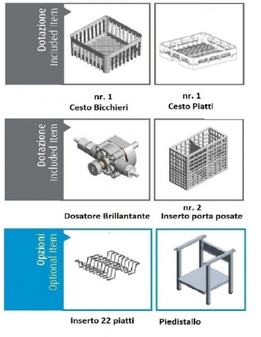 Lavabicchieri - Basket 50 x 50 cm - cm 59 x 60...
