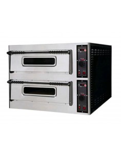 Horno eléctrico para 4+4 pizzas - Parte superior e inferior refractario - Digital