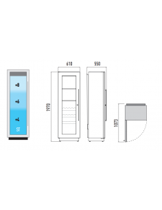 Vetrina vini - Temperatura +4+18°C - Tubi acciaio - cm... 2