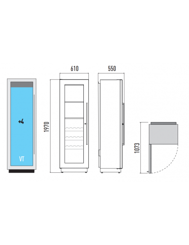 Vetrina vini - Temperatura +4+18°C - Tubi e...