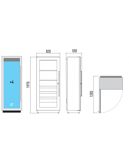 Wine glass - Temperature +4+18°C - Steel pipes - cm 82x55x197 h