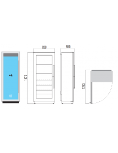 Vetrina vini - Temperatura +4+18°C - Cassetti legno - cm... 2