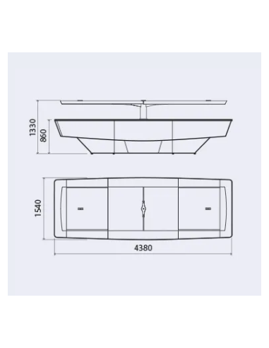 Buffet exhibition island - cm 438 x 154 x 133 h