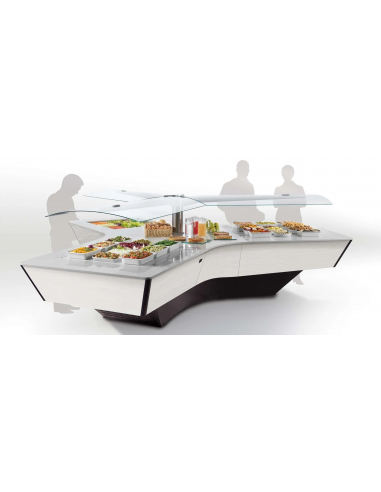 Isola espositiva buffet - cm 438 x 154 x 133 h