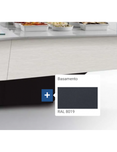 Isola espositiva buffet - cm 438 x 154 x 133 h