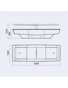 Isola espositiva buffet - cm 438 x 154 x 133 h 2