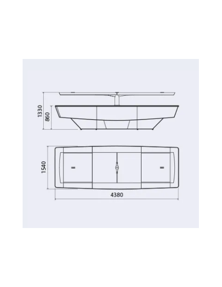 Buffet exposición isla - cm 438 x 154 x 133 h
