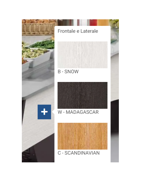 Buffet exhibition island - N. 3 Areas - cm 400 x 460 x 133 h