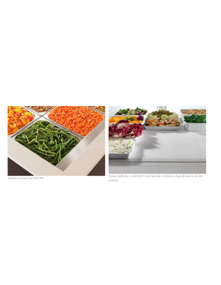 Buffet exhibition island - N. 3 Areas - cm 400 x 460 x 133 h