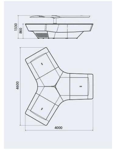 Buffet exhibition island - N. 3 Areas - cm 400...