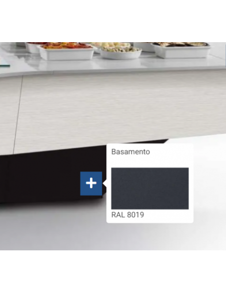 Isola espositiva buffet - N. 4 Aree - cm  438 x 438  x 133 h