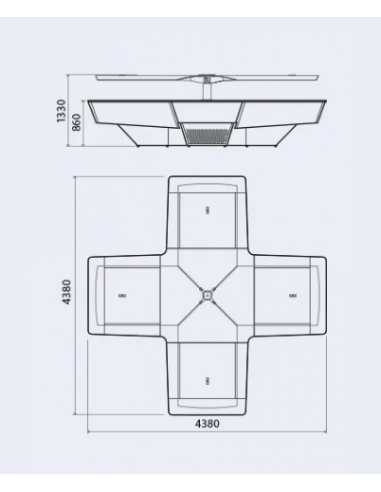 Isola espositiva buffet - N. 4 Aree - cm  438 x...