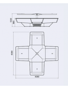 Buffet exhibition island - N. 4 Areas - cm 438 x 438  x... 2