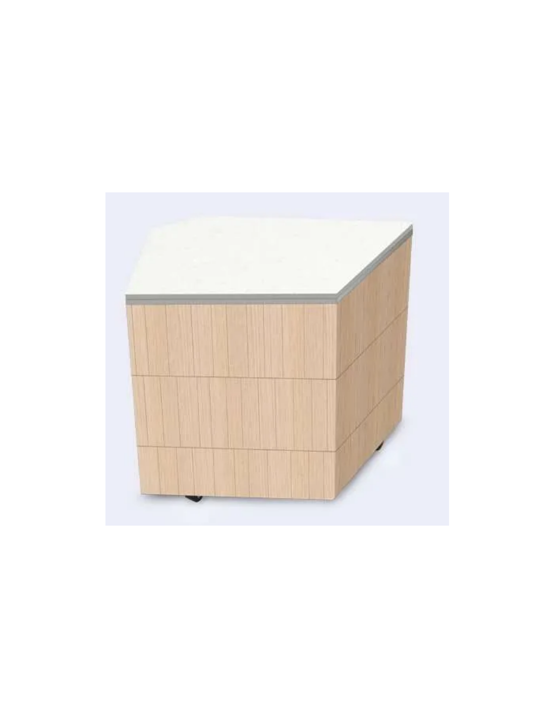Corner 90° with top in Laminate HPL - Do not use to expose food - cm 126 x 80 x 90 h