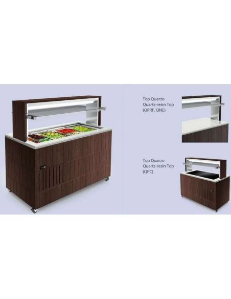 Espositore buffet bagnomaria - cm 212 x 73 x 153 h
