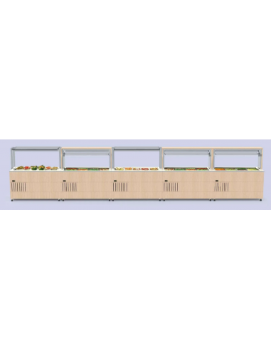 Espositore buffet bagnomaria - A muro - cm 212...