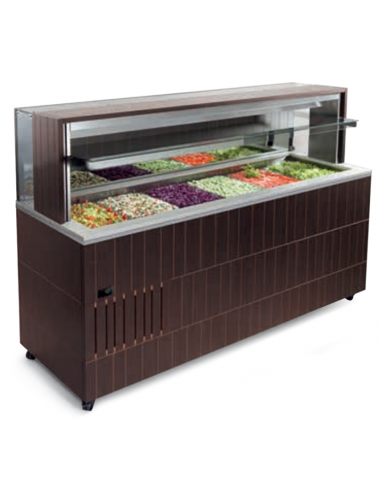 Espositore buffet bagnomaria - A muro - cm 212 x 73 x 153 h