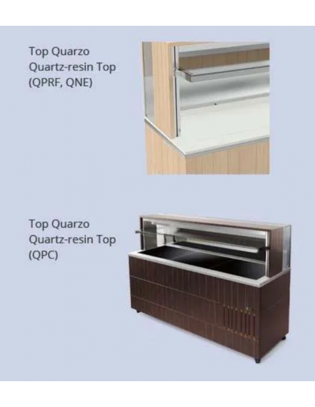 Espositore buffet bagnomaria - A muro - cm 212 x 73 x 153 h