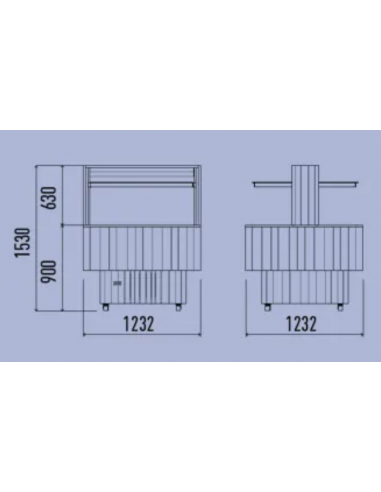 Island buffet - Calda - cm 123.2 x 123.2 x 153 h