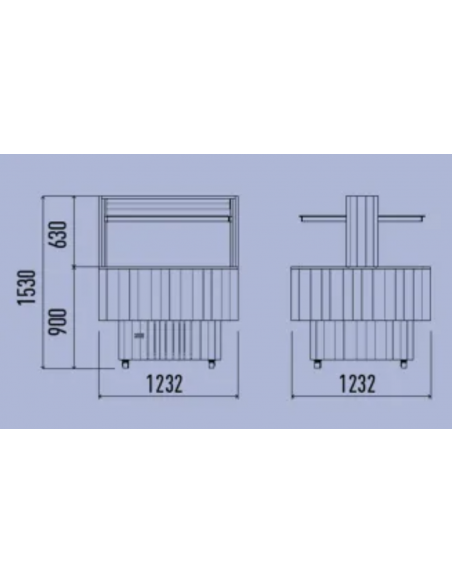 Buffet de la isla - Calda - cm 123.2 x 123.2 x 153 h
