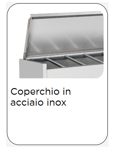 Vitrina de ingredientes con tapa - N. 6 x GN1/4