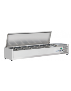 Vetrina porta ingredienti con coperchio inox - N. 10 x GN1/4 2