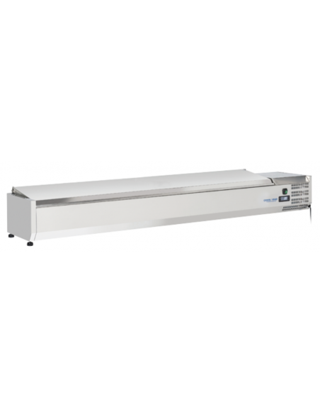 Vetrina porta ingredienti con coperchio inox - N. 10 x GN1/4 Vetrina porta ingredienti con coperchio inox - N. 10 x GN1/4