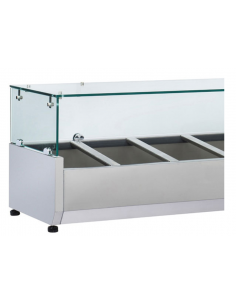 Vitrina para ingredientes de vidrio 5 x GN1/4 - Profundidad 33,5 2