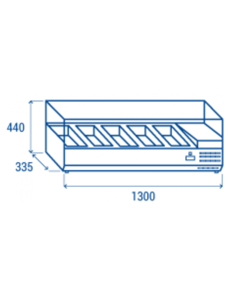Ingredient display case with glass 5 x GN1/4 Ingredient display case with glass 5 x GN1/4
